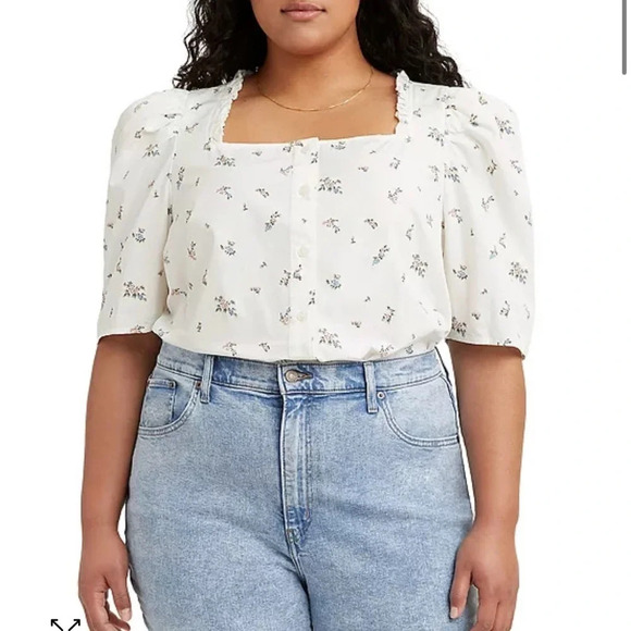 Levi’s NWT Joelle square neck floral print blouse - Picture 1 of 10